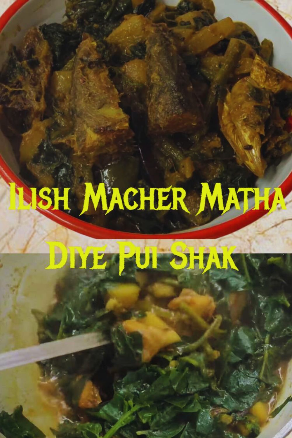 Homemade Ilish Macher Matha Diye Pui Shak