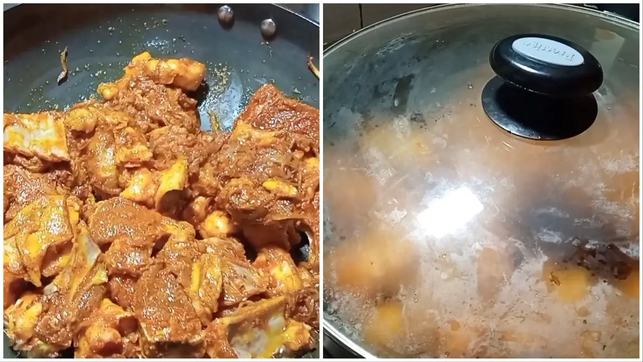 Add mutton and stirring