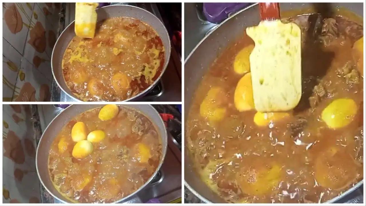 Adding already fried boiled eggs