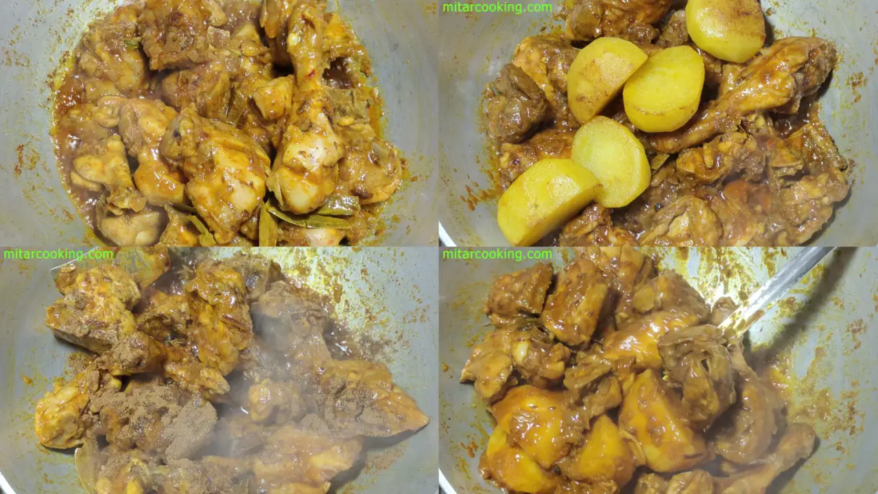 Adding garam masala and potatoes