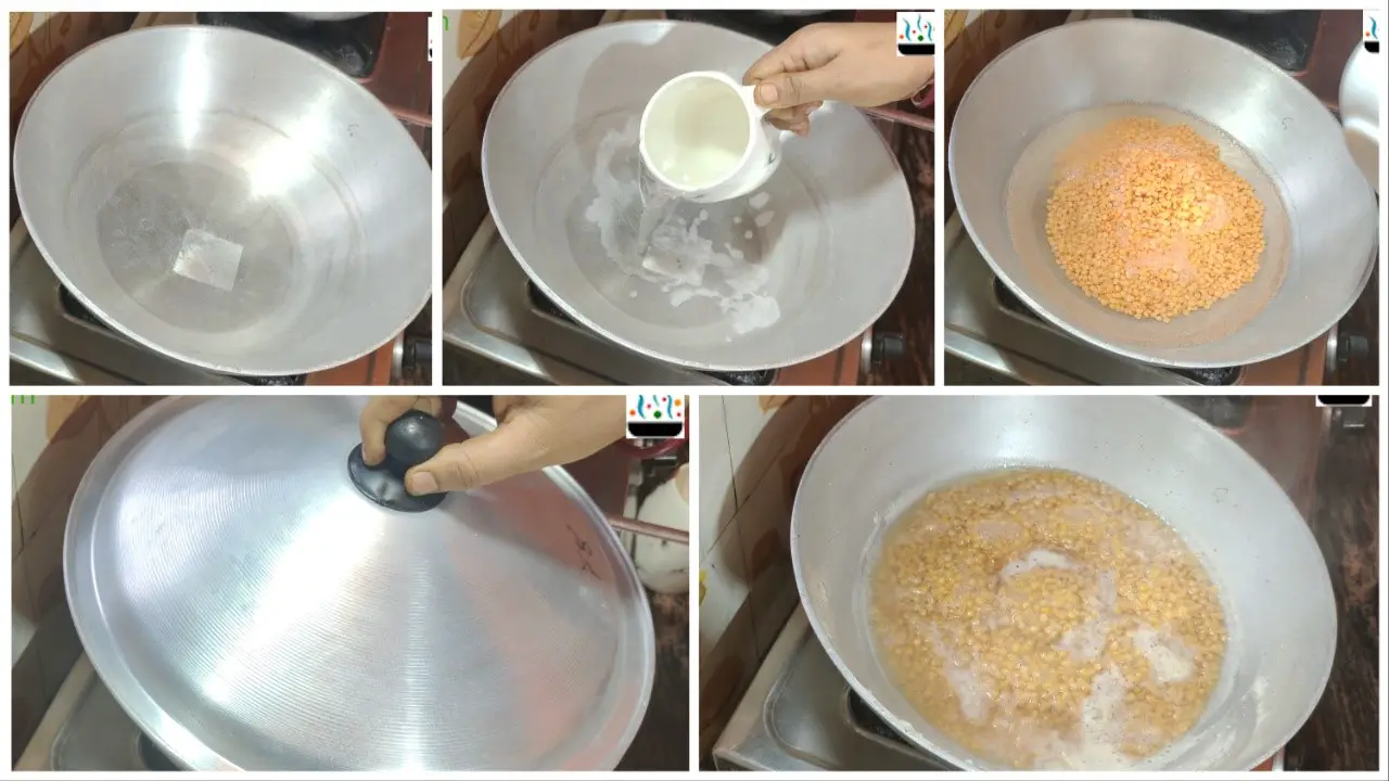 Adding lentils for Dal Palak step by step image