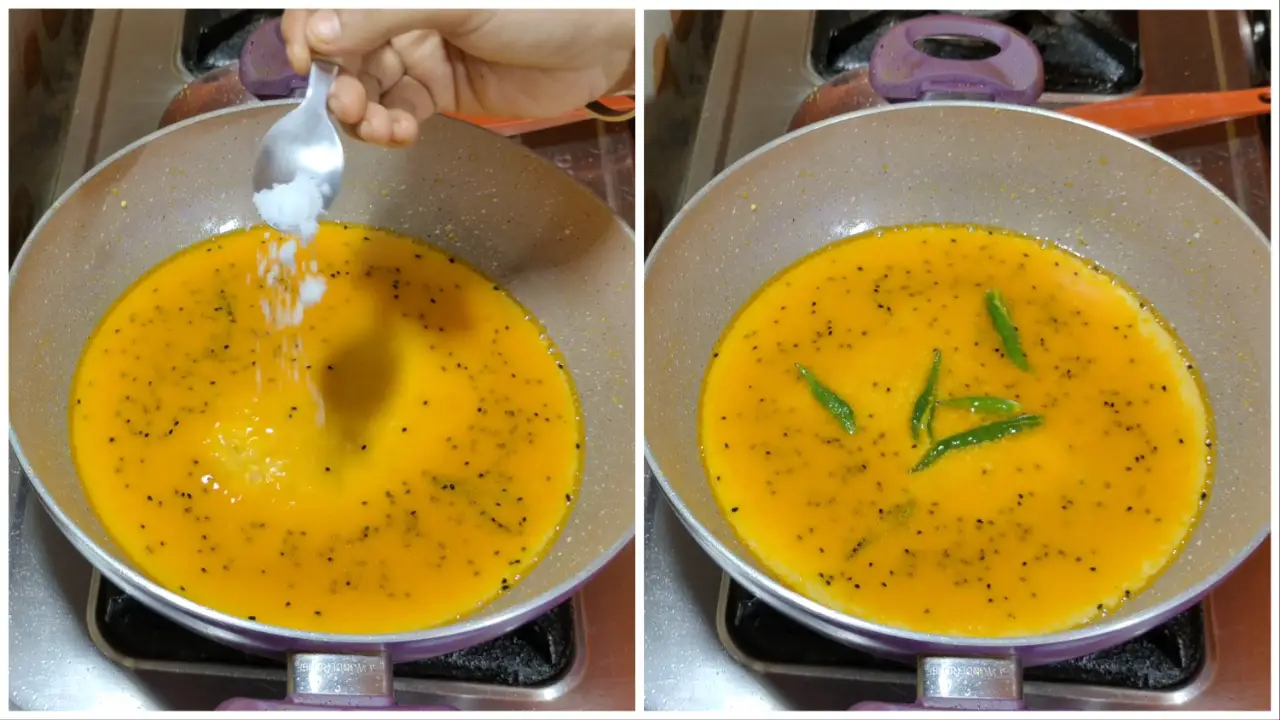 Adding some salt and rest green chilies