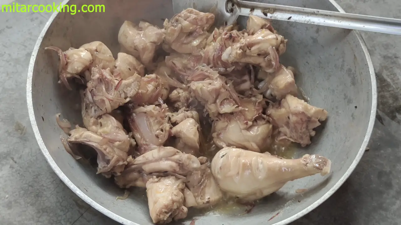 Cooking chicken pieces