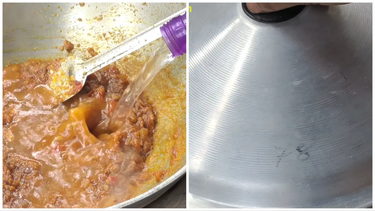 Covering the wok with a lid