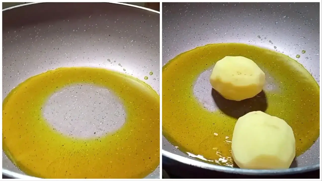 Frying whole potatoes