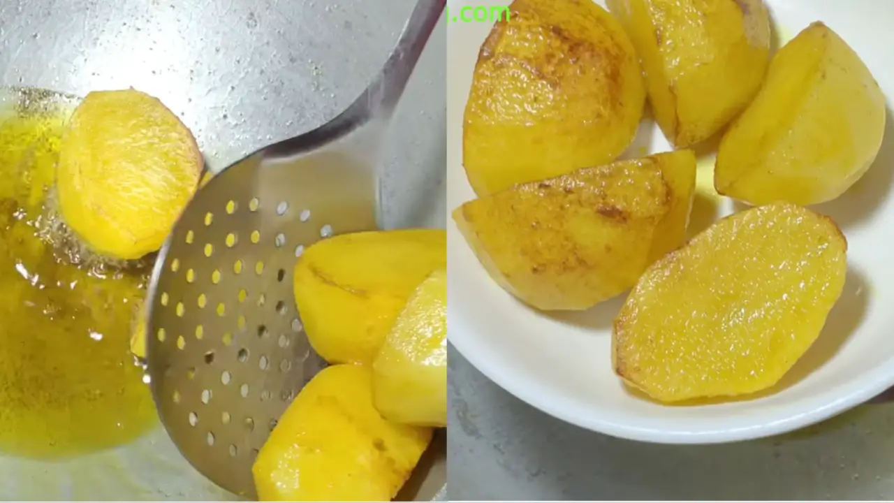 Removing the fried potatoes