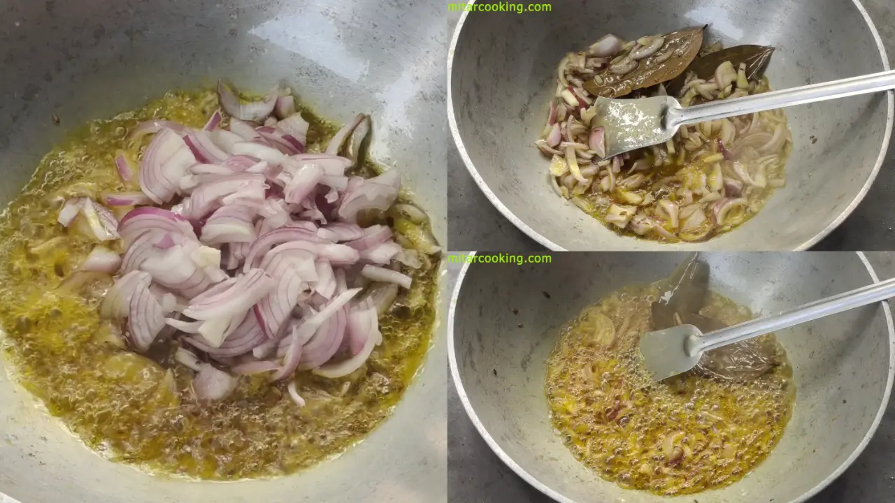 Adding finely sliced onion and salt