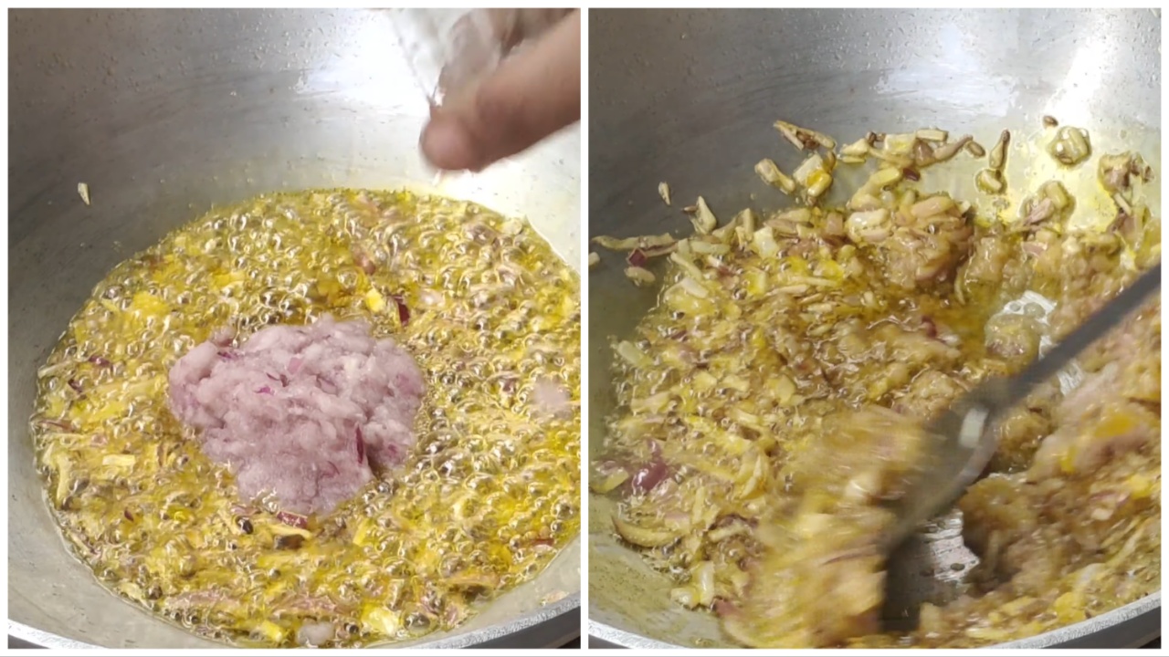 Adding onion paste
