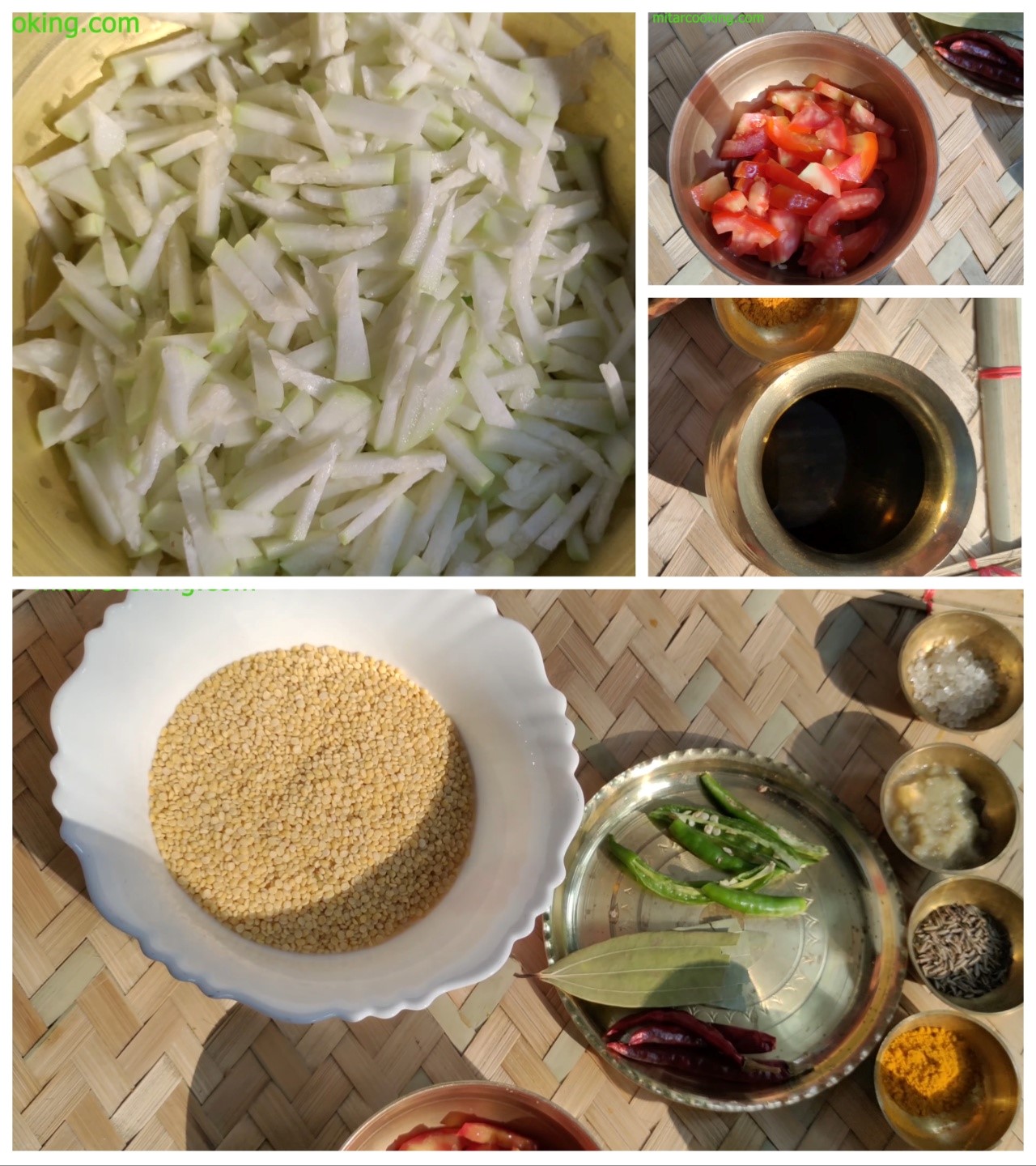 Chal Kumro Diye Moong Dal Ingredients