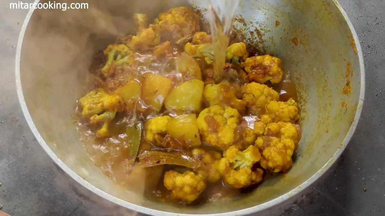 Add water as required to boil the cauliflower