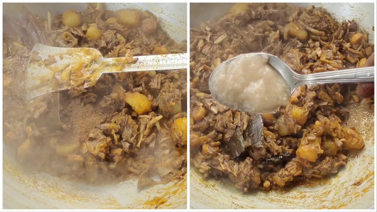 Adding garam masala and ghee