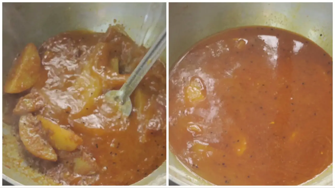 Adding more water to make the curry