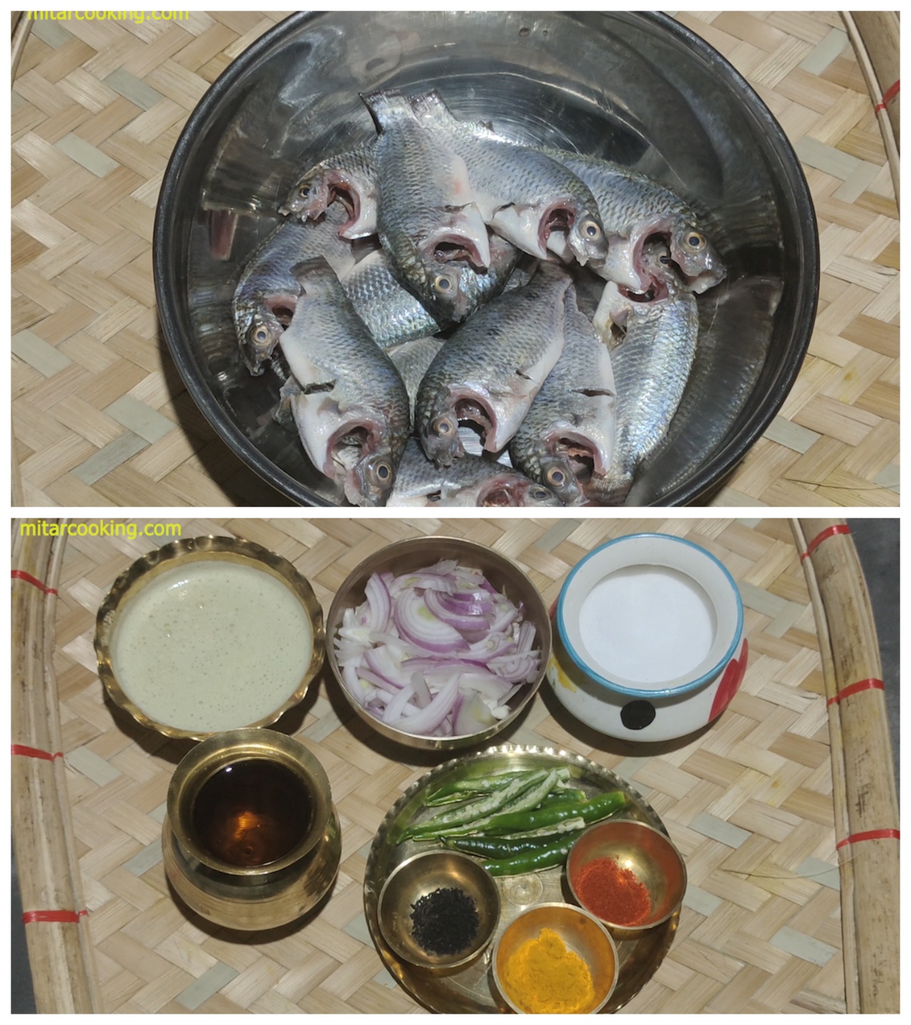 Tilapia Sorshe Jhal Ingredients