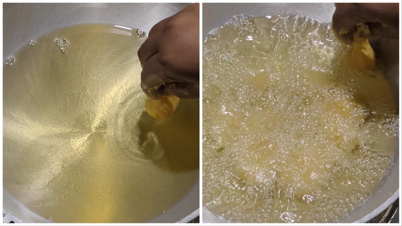 Put Taler Bora in Heated Oil Step by Step Image