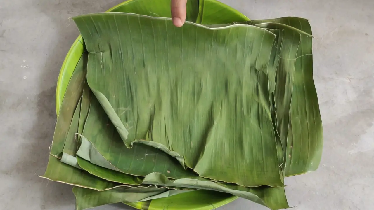 Dried the banana leaves