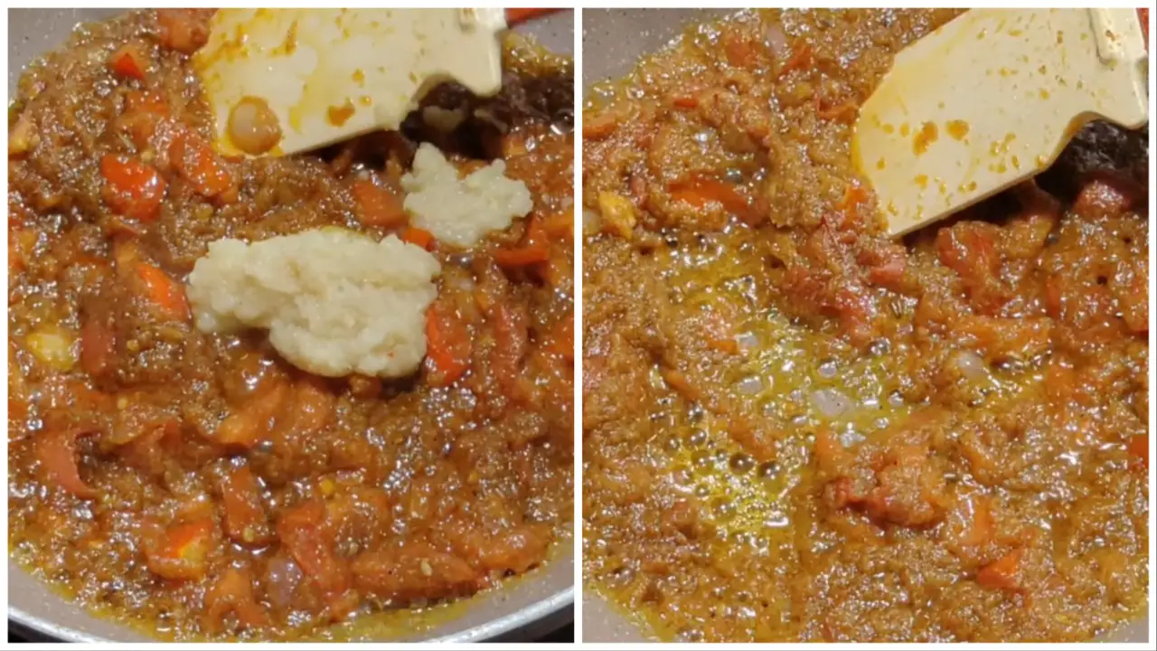 Add ginger-garlic paste to make masala