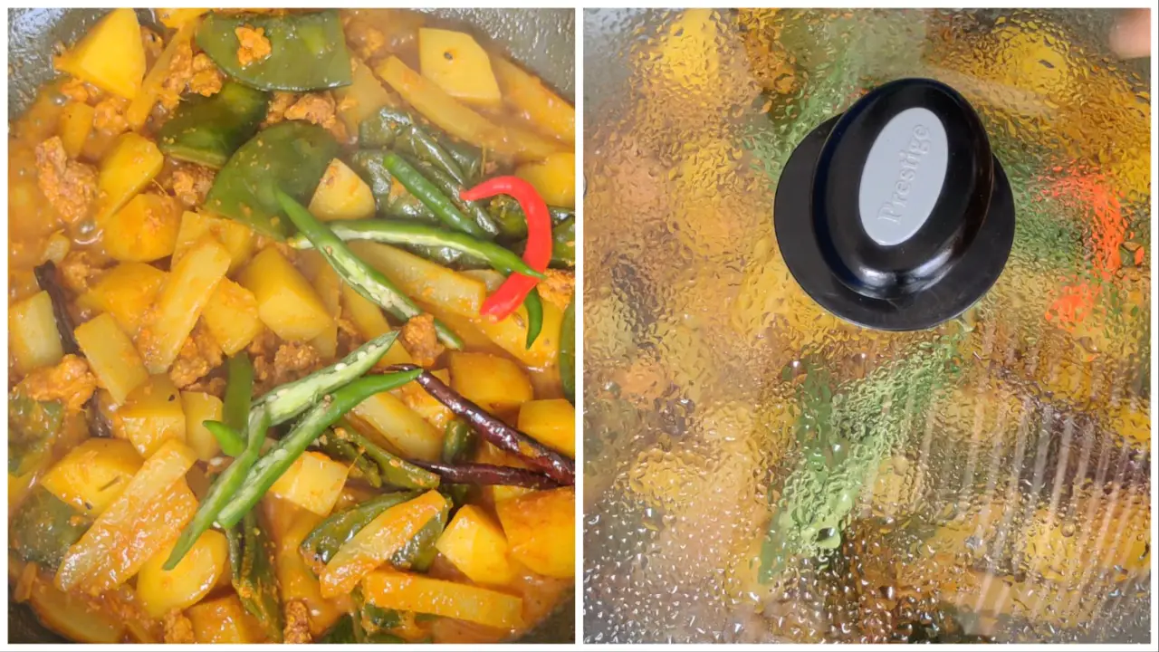 Adding green chilies