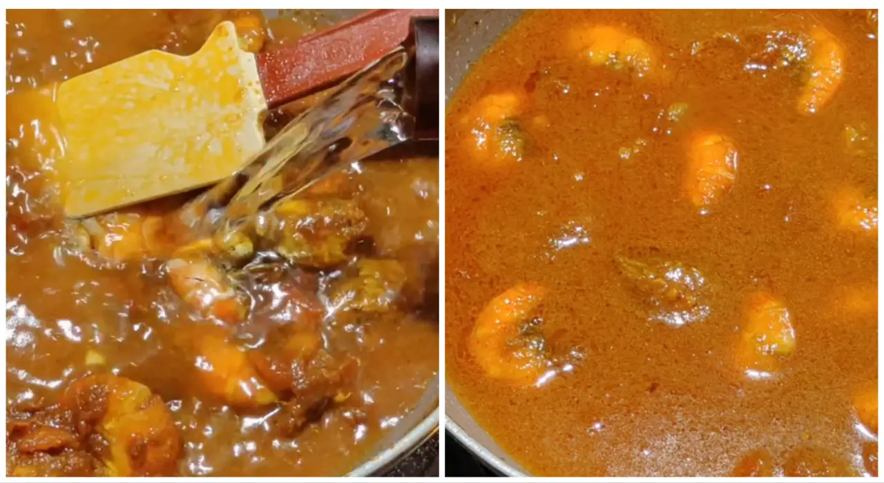 Adding an adequate amount of water. Let it simmer