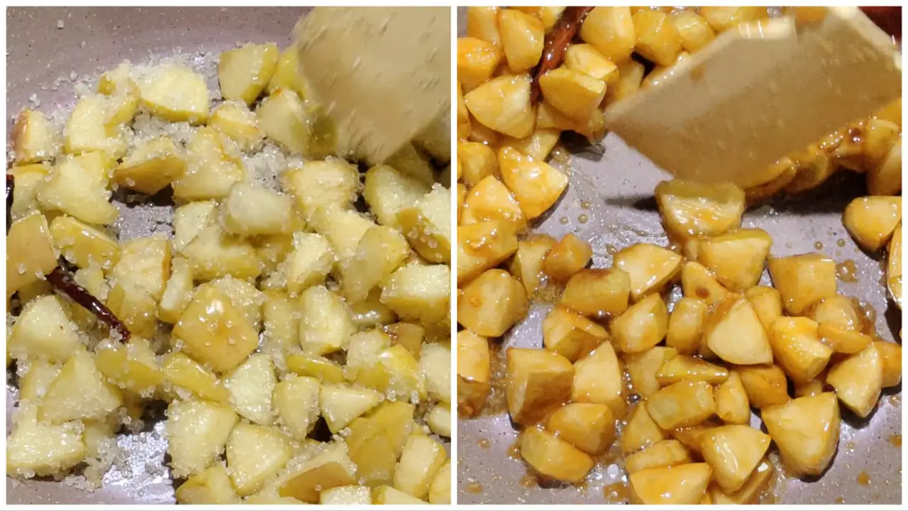 Keep stirring until sugar is caramelized