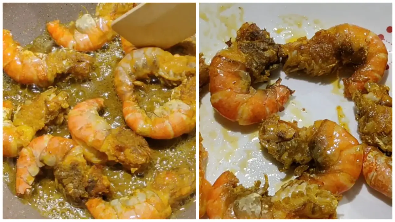 Take out fried prawns