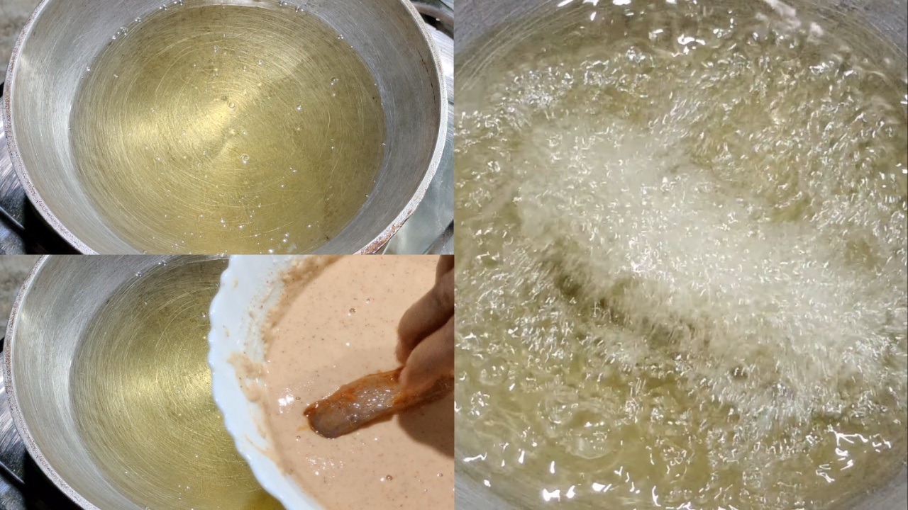Dip each fish into the batter and deep fry in refined oil step by step image