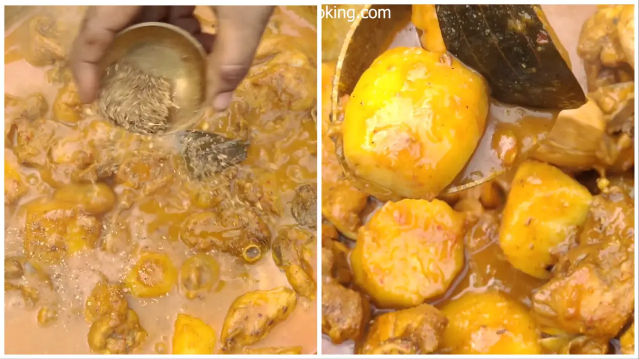 adding the roasted garam masala powder and mix well