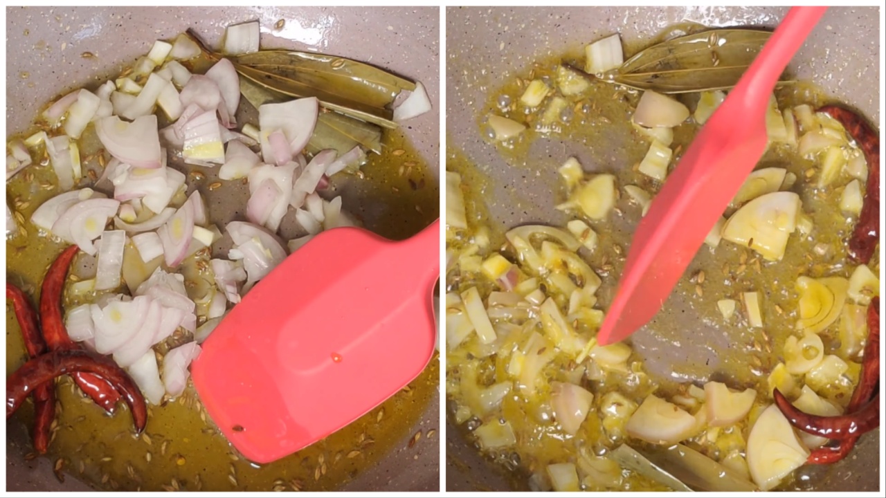 Adding chopped onion; give it a good stir