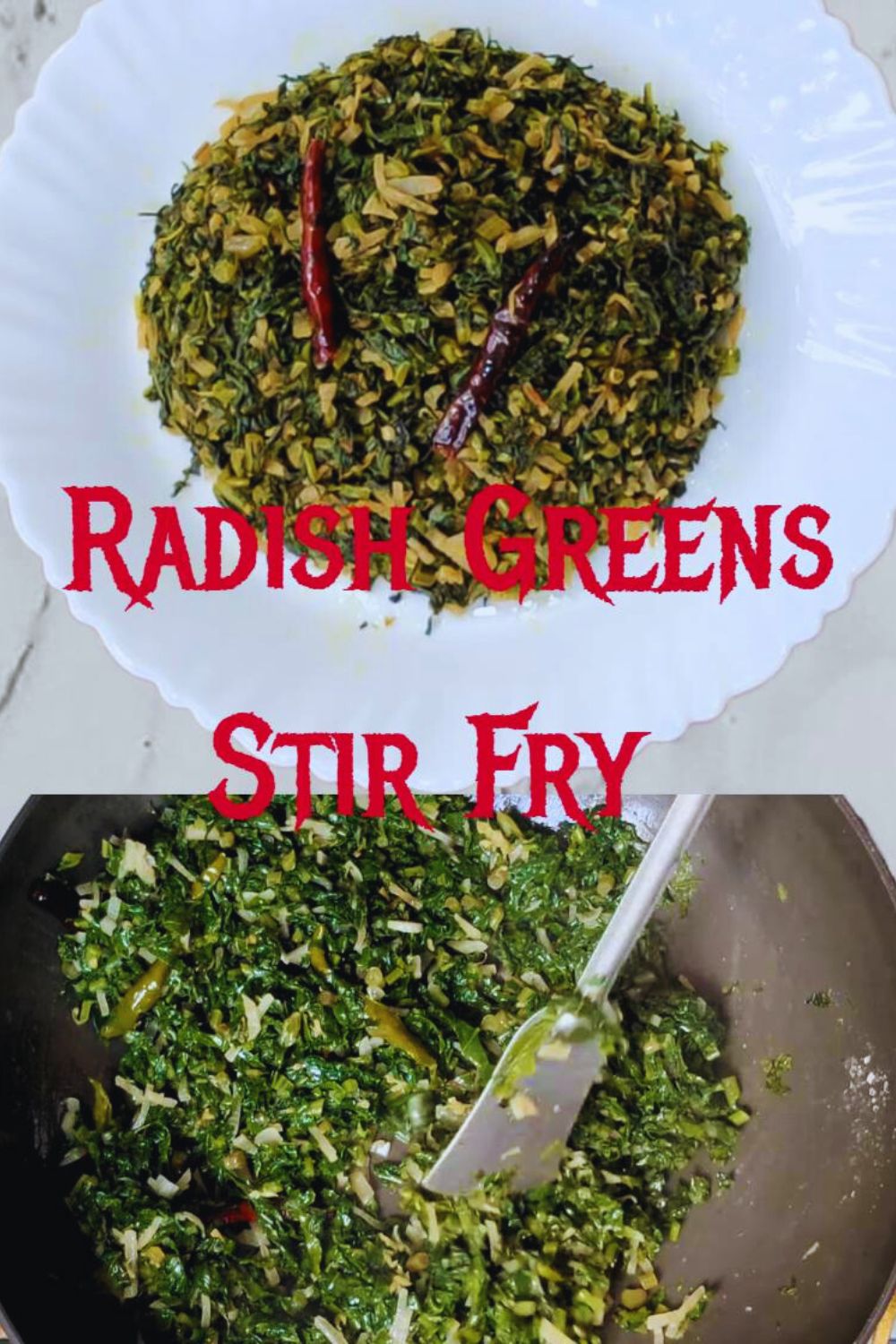 Homemade Radish Greens Stir Fry