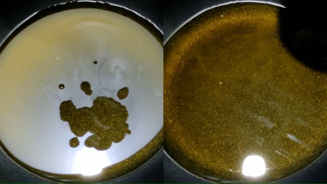 Adding ghee into the wok
