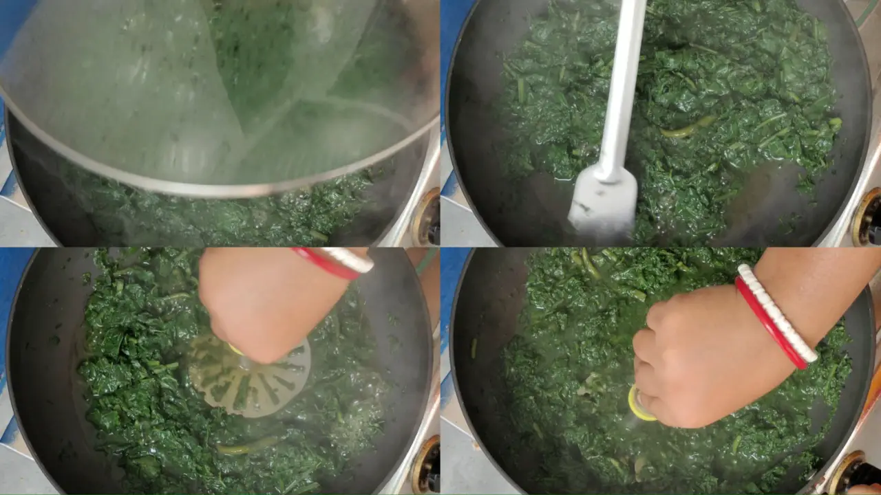 Mashing the greens