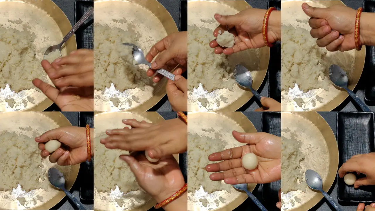 Giving ladoos round shape