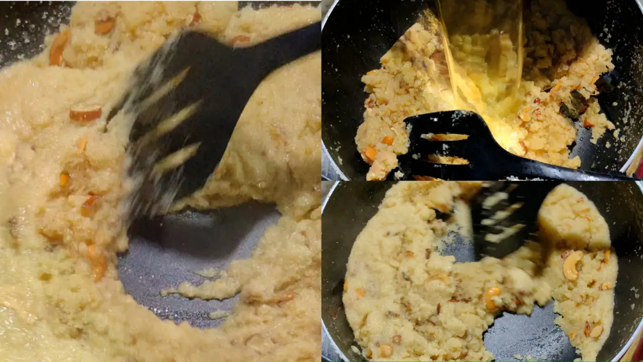 Gradually add the water and stir it continuously