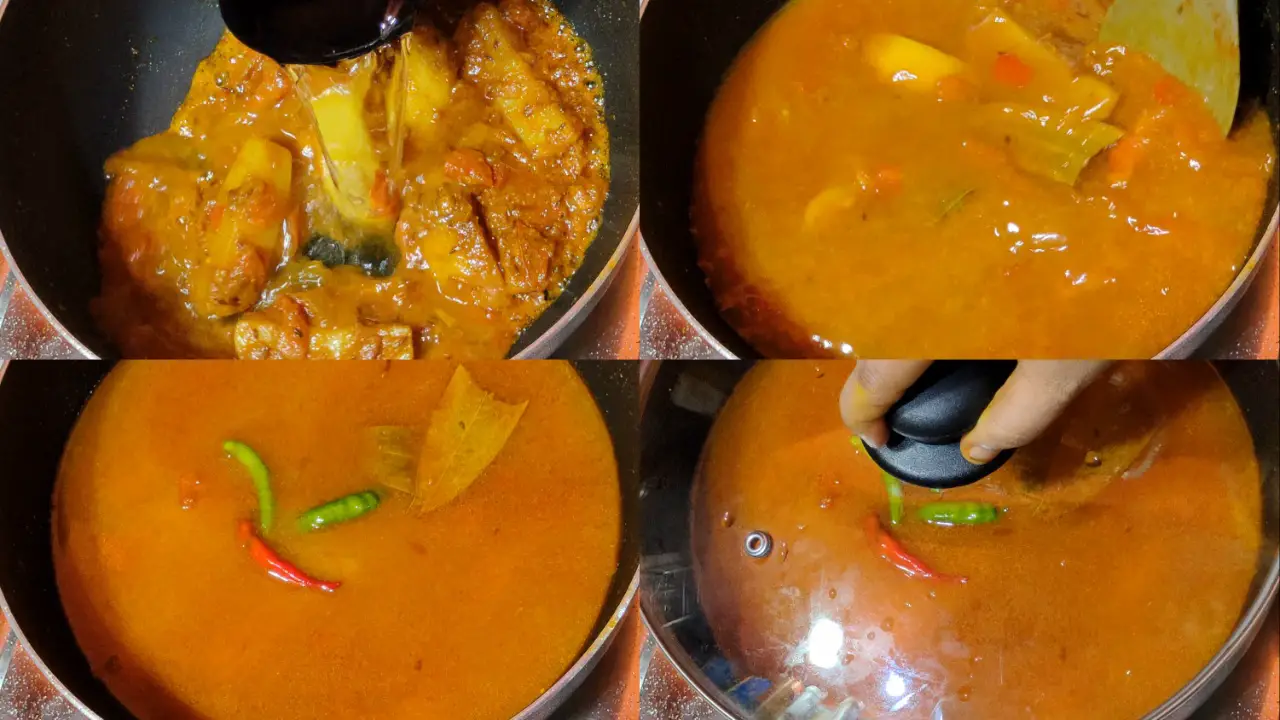 Adding water, in the mixture and mixing everything and then adding green chilis