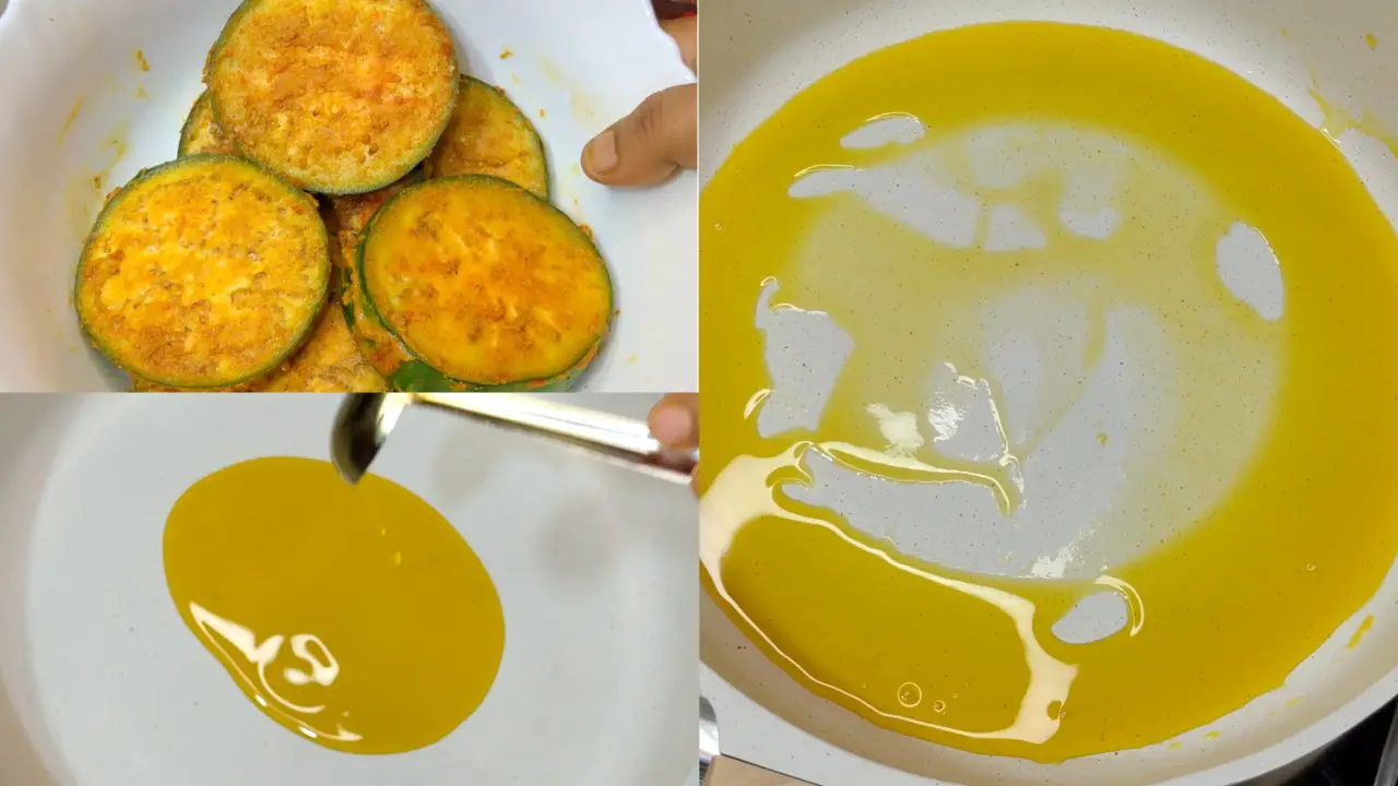 Heating oil in a pan