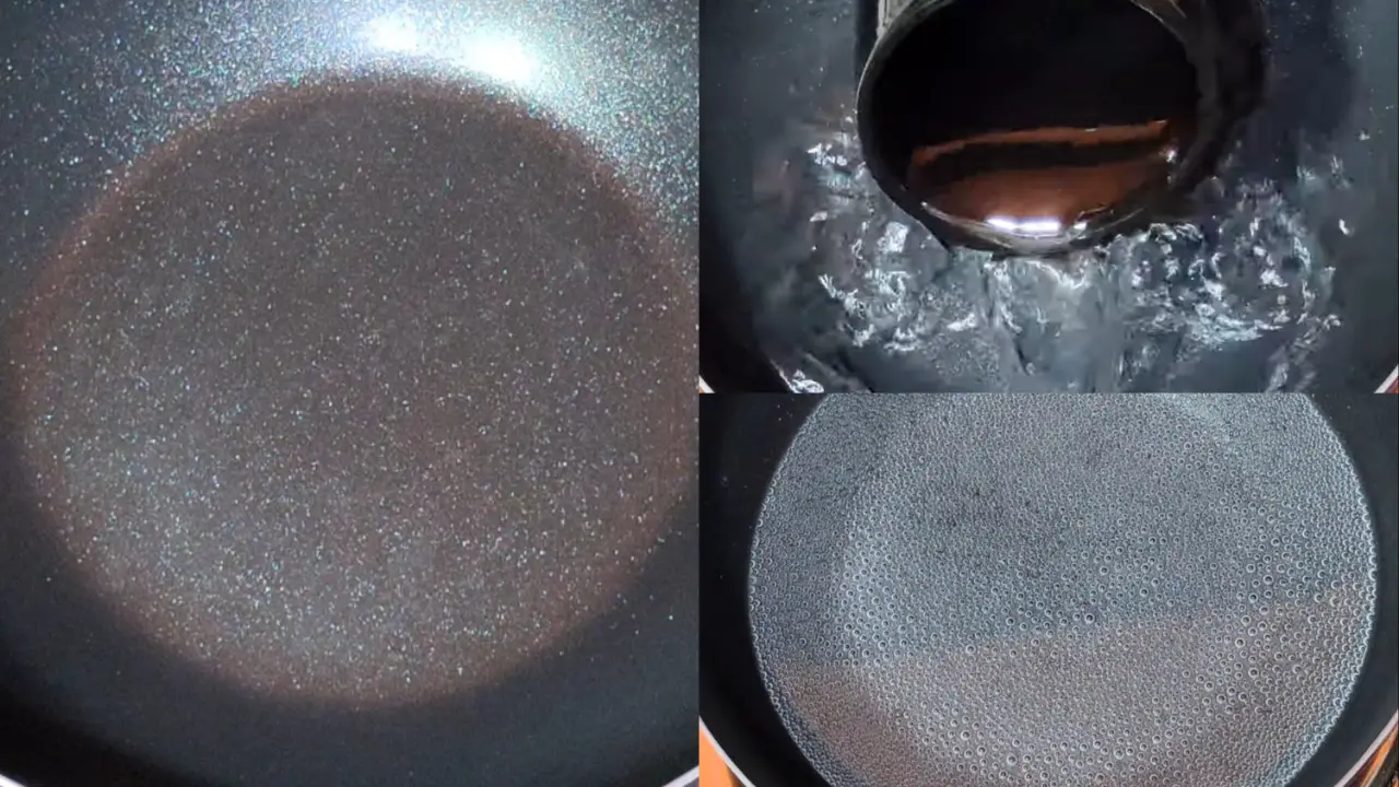 Adding water to the wok