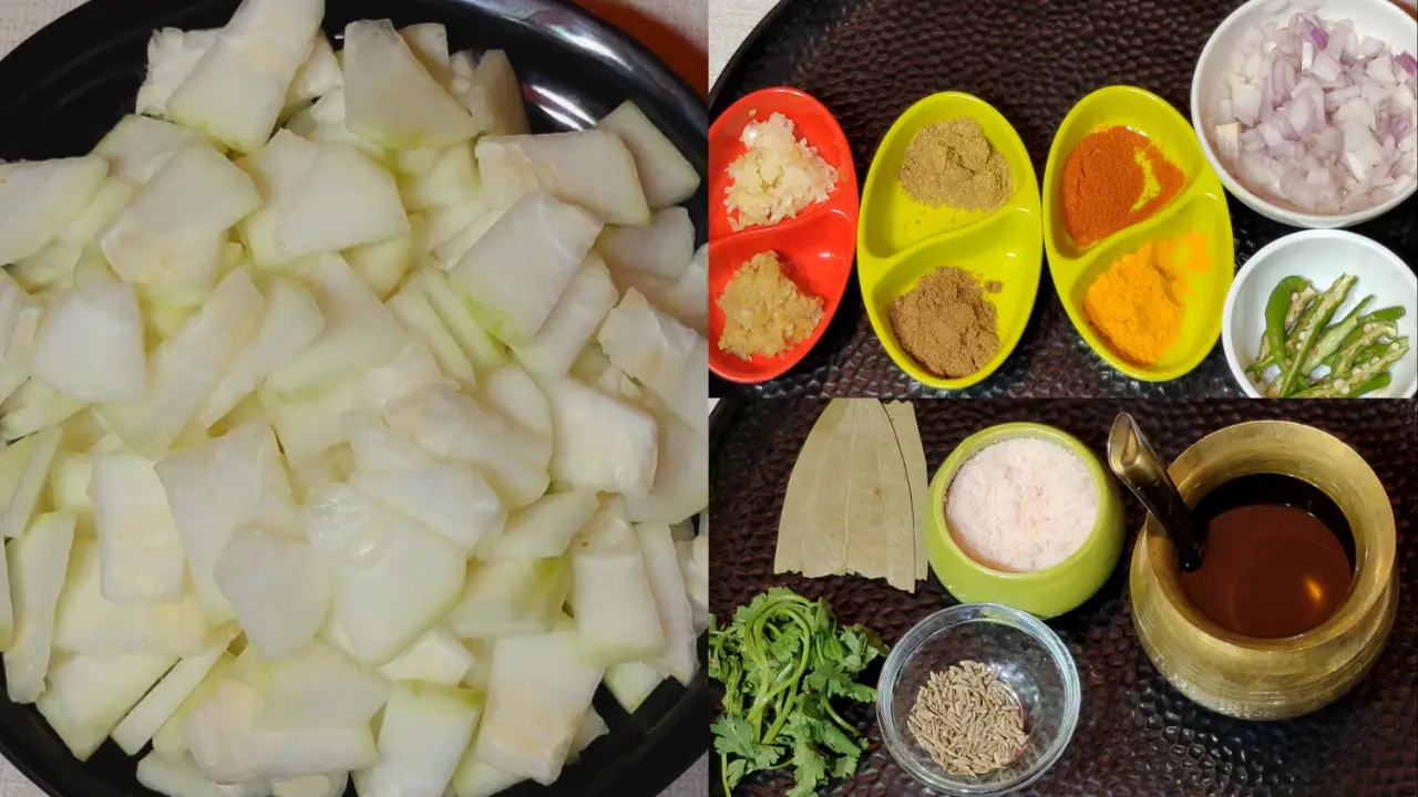 Ash Gourd Curry ingredients