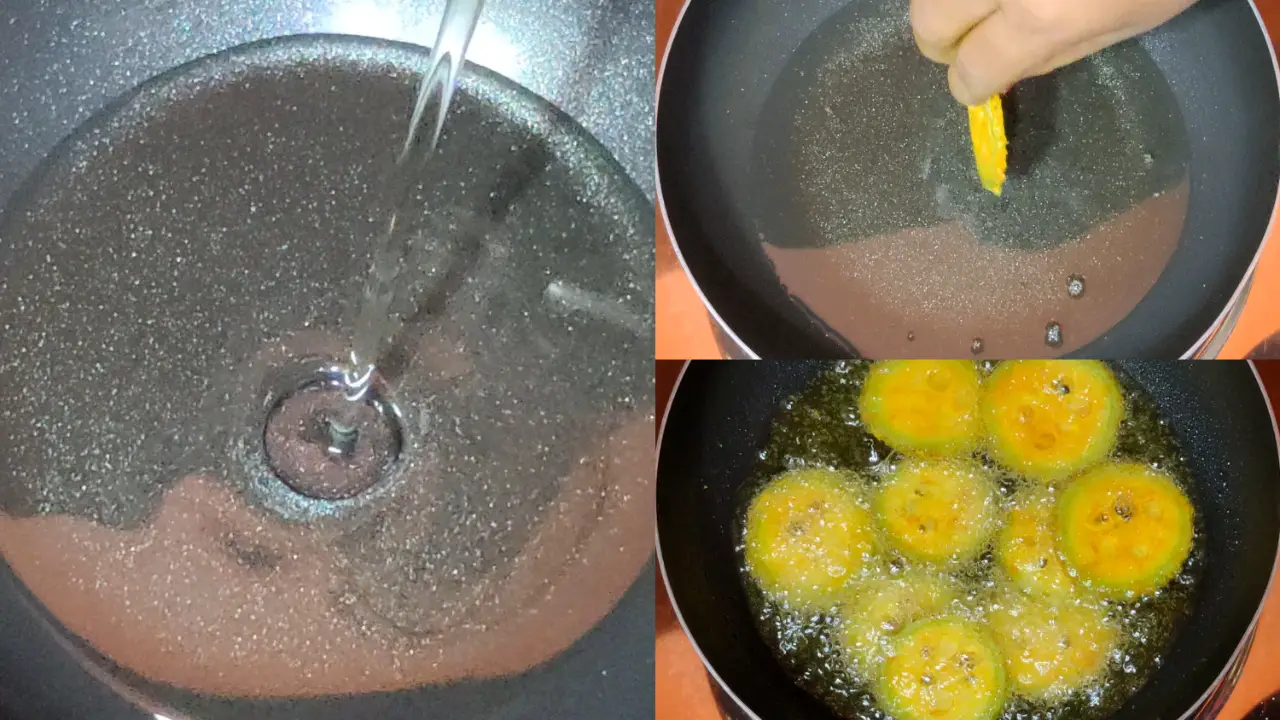 Frying spiny gourd
