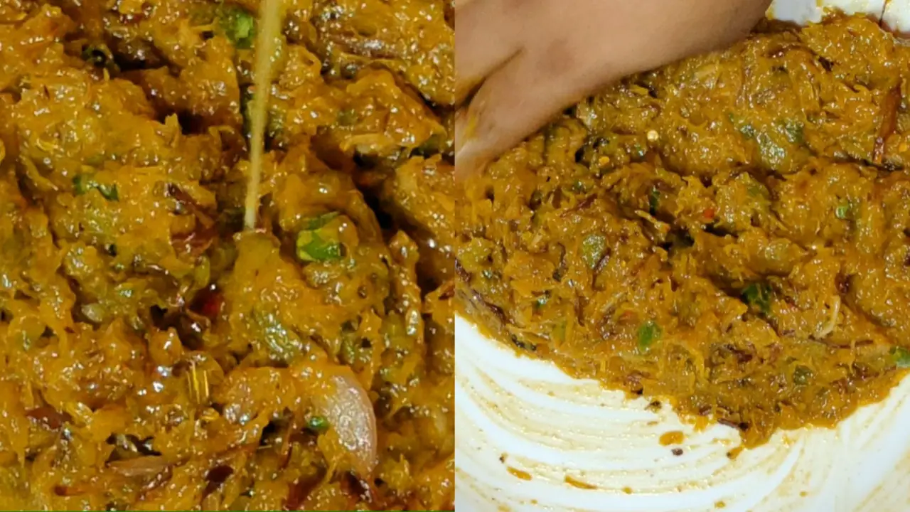 Adding raw mustard oil into the mixture