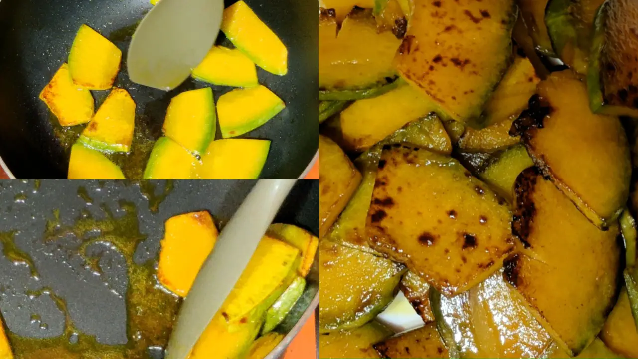 Flipping the pumpkin pieces