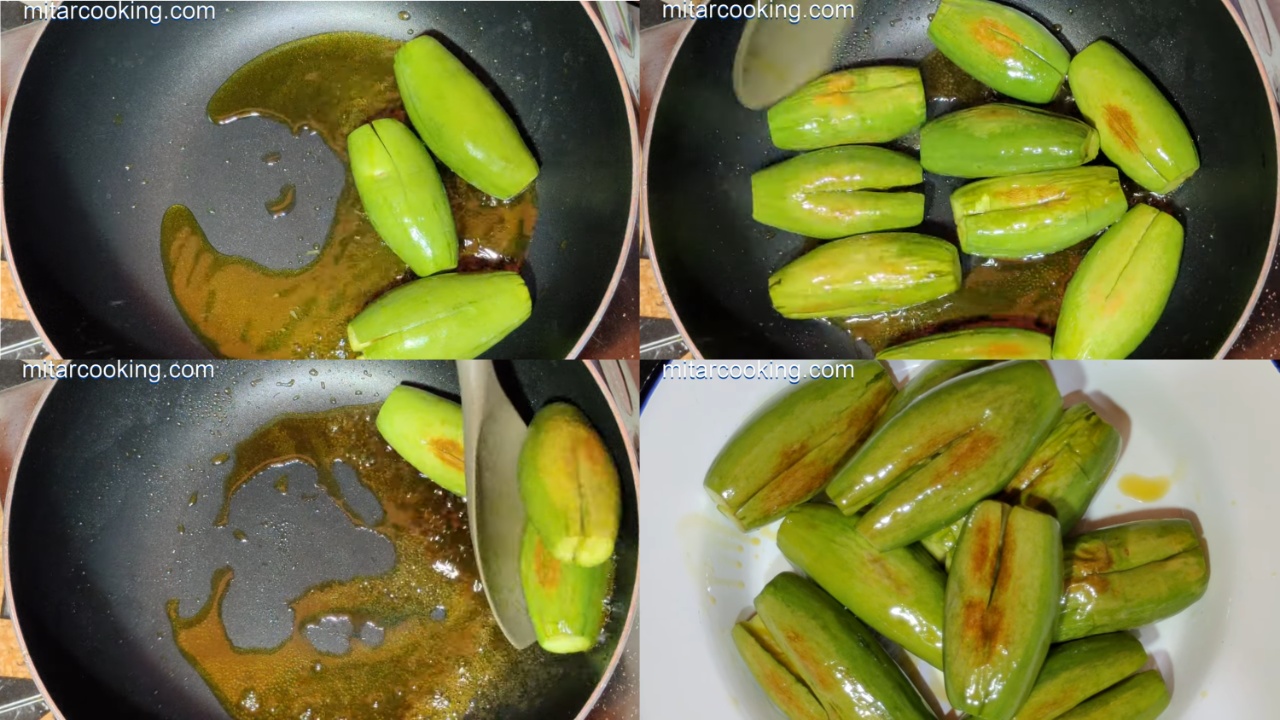Frying the Pointed Gourds