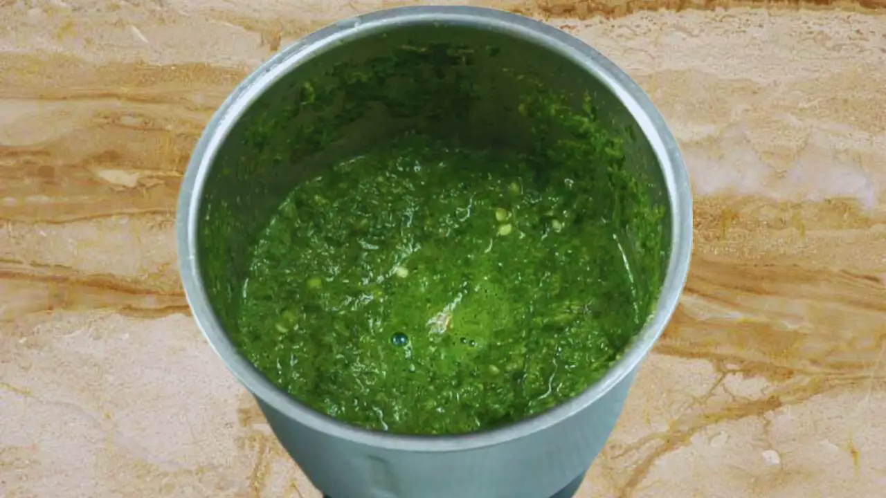 Grinding the content into a coarser paste