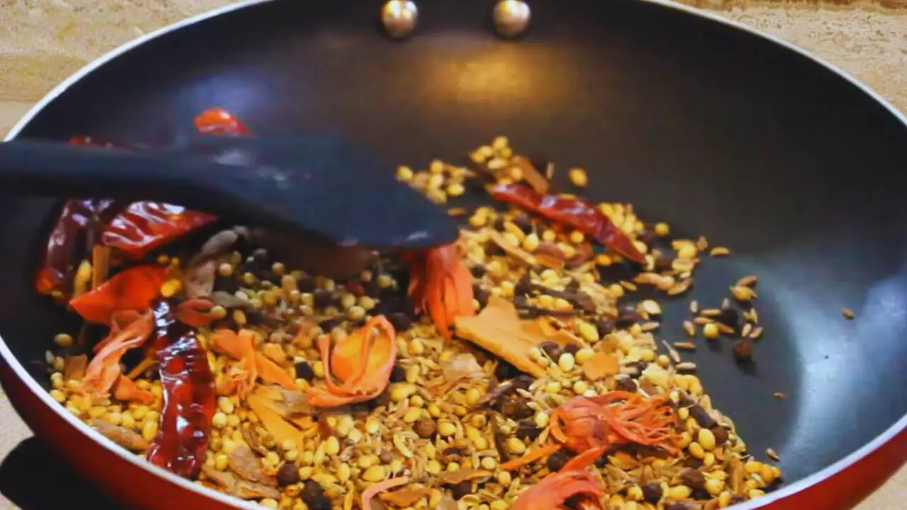 Stirring the ingredients continuously