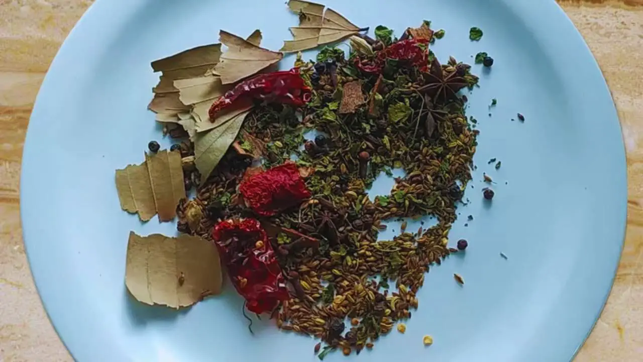 Transferring the ingredients onto a plate
