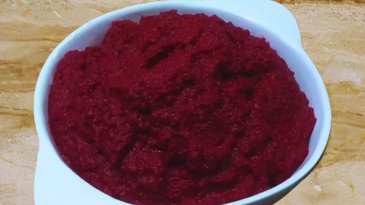 Transferring the paste to a bowl