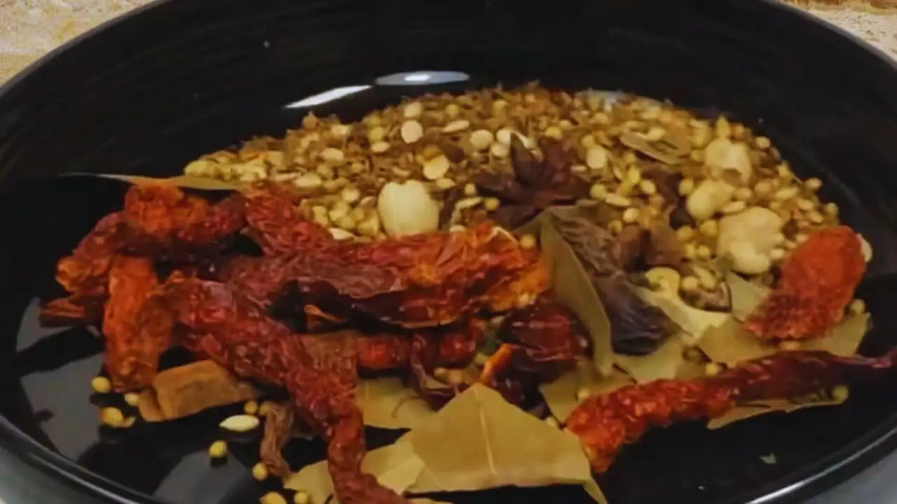 Transferring the spices to a plate