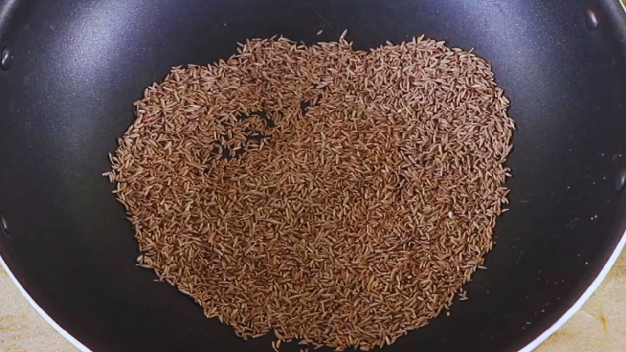 Putting 40 gms of cumin seeds