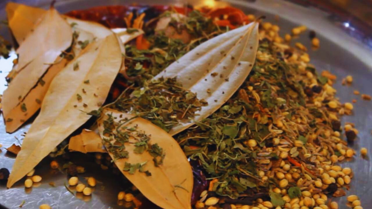 Transferring roasted spices to the plate