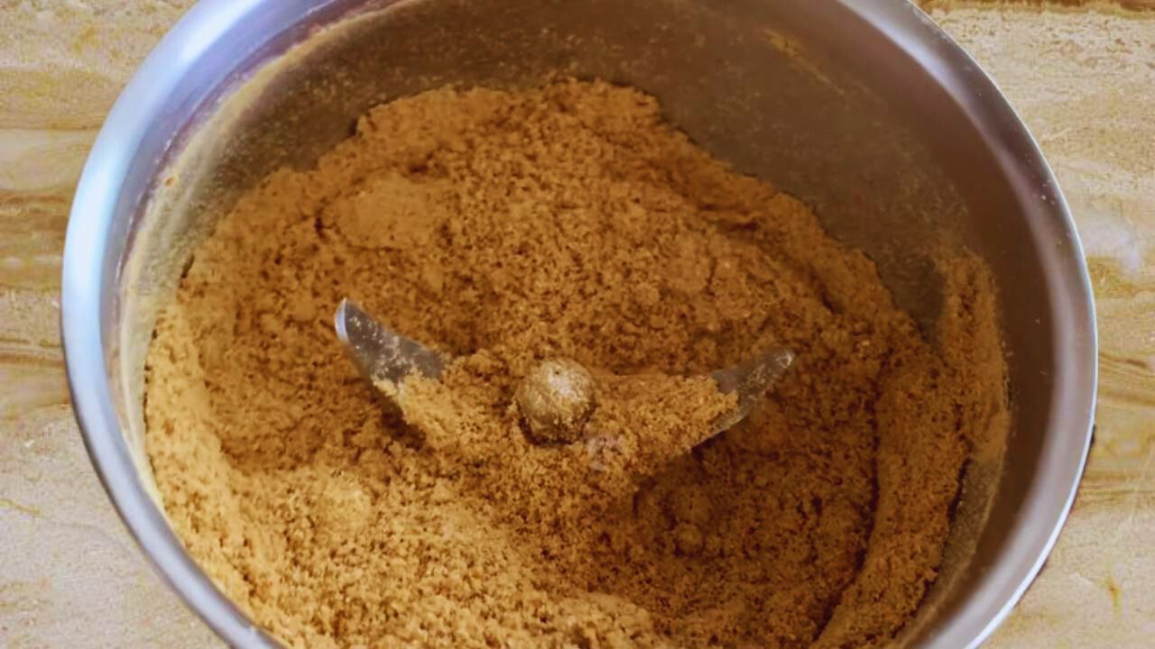 Grinding all the spices into a fine powder