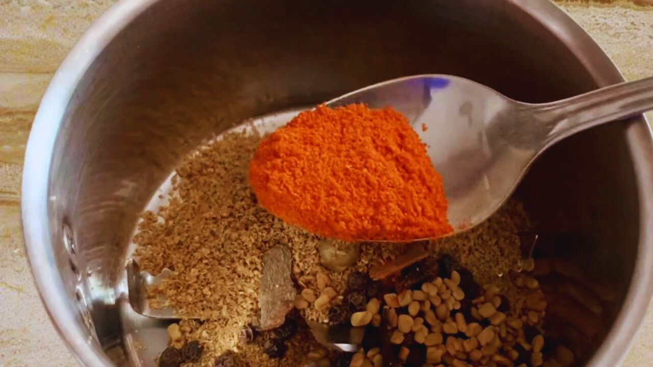 Adding ½ tsp Kashmiri red chili powder