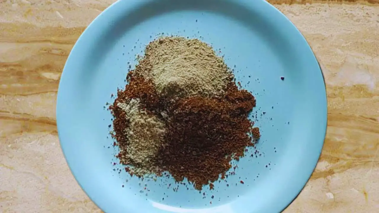 Adding ½ tsp of asafetida and 1 tsp of chaat masala powder